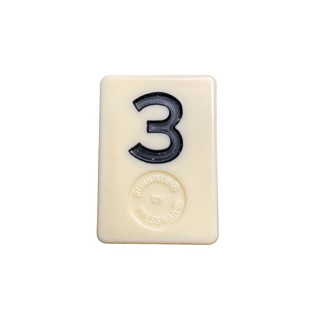 Pressman Rummikub Black 3 Tile Original Replacement Game Piece Smooth Back u